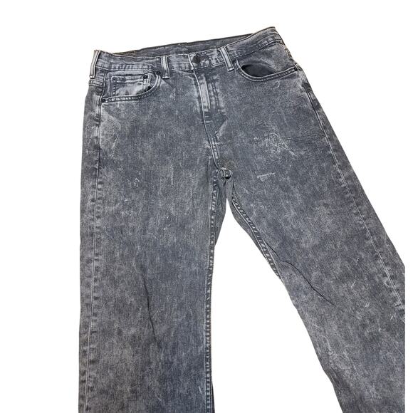 Men's Levi's 569 Loose Straight Black Acid Wash Distressed Jeans 32x32 - Picture 3 of 6